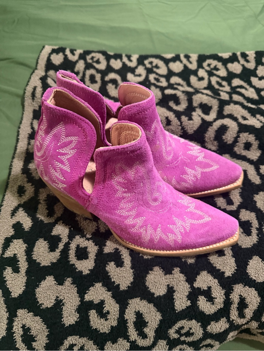 Ariat Hot Pink Suede Cutout Ankle Booties
